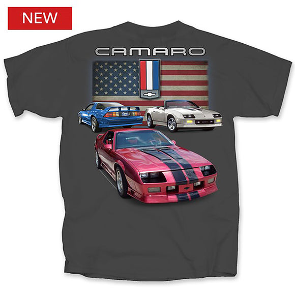 1982-1992 Chevrolet Camaro T-Shirt - Third Gen Flag Gray, XXL