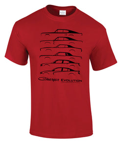 1966-2022 Dodge Charger T-Shirt Evolution Red M