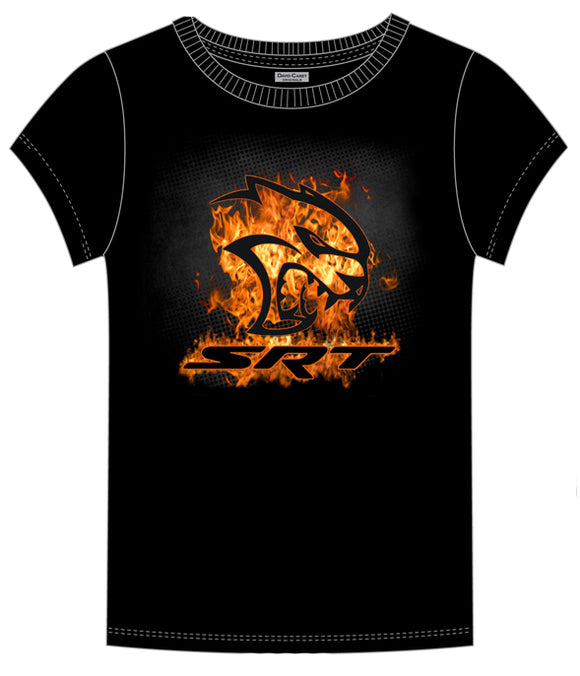 2015-2022 Dodge Challenger T-Shirt Hellcat SRT Flame Black XL