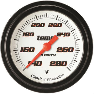 Velocity White Temperatu re Gauge 2-5/8 Full Swee