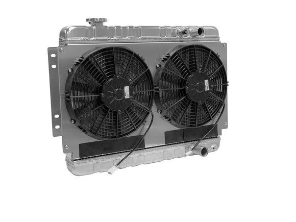 Radiator w/Fans Chevelle 68-72 LS Man Trans Raw