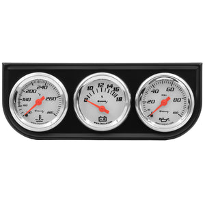 1-1/2 Dia Triple Gauge Set w/Black Panel