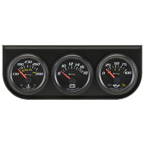 2.0 Dia Triple Gauge Set w/Black Panel