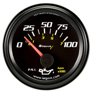 2.0 Dia Oil Pressure Gauge Black  0-100psi