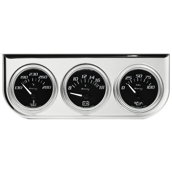 2.0 Dia Triple Gauge Set w/Chrome Panel