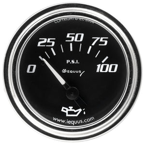 2.0 Dia Oil Pressure Gauge Chrome  0-100psi