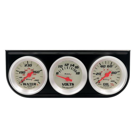 1-1/2 Dia Triple Gauge Set w/Black Panel