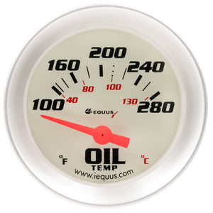 2.0 Dia Oil Temp Gauge Silver  100-280