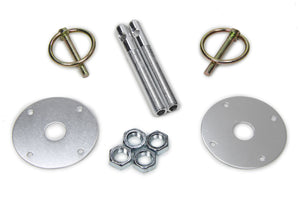 Hood Pin Kit  3/8in Alum Silver 2-pack