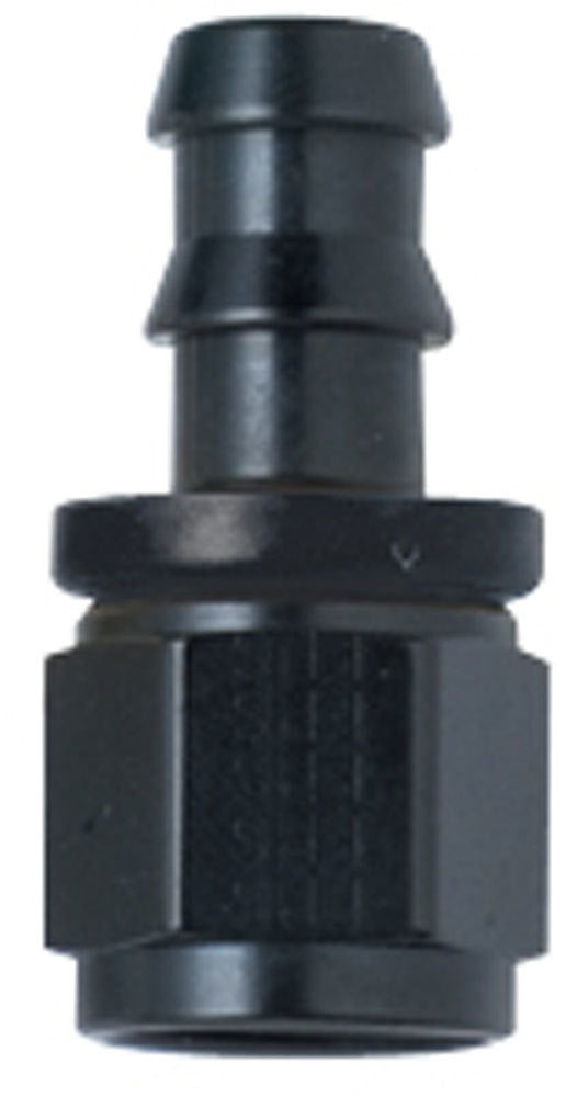 Hose Fitting #6 Straight Push Lock Black