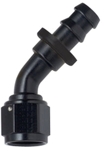 Hose Fitting #8 45 Deg Push Lock Black