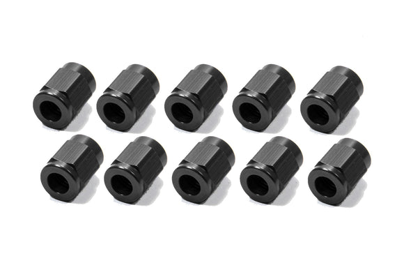 #3 Aluminum Tube  Nuts (10pk) Black