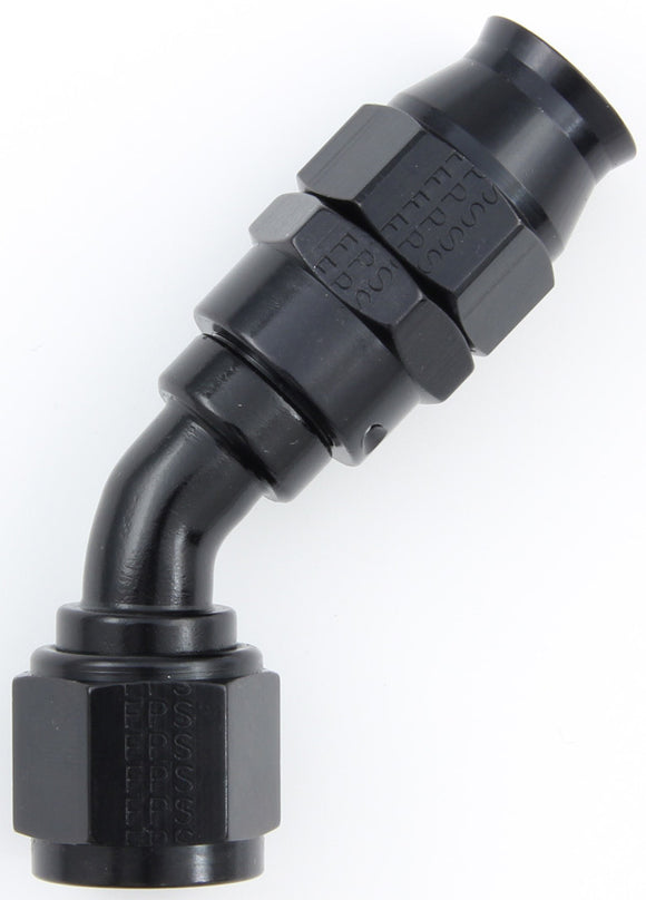 Hose Fitting #10 45 Deg PTFE Black