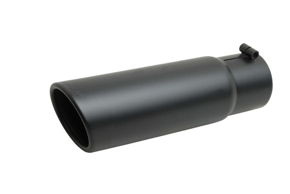 Black Ceramic Rolled Edg e Angle Exhaust Tip