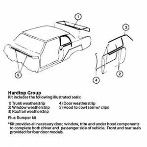 Weatherstrip Kit; 70-79 Camaro Without T-Tops Or Belt Molding Does Not Include Paint Gaskets