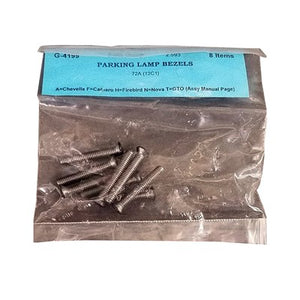 Park Lamp Bezel Screw Kit; 8 Pieces; 72 Chevelle; El Camino