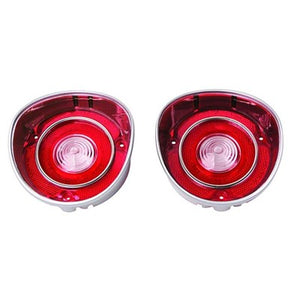 Back-Up Lamp Lenses; Pair; 71 Malibu; Ss [Except Wagon Models] [With Chrome Accents]