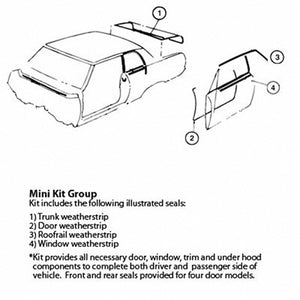 Weatherstrip Kit; 80-88 Monte Carlo; Wo; T-Tops Or Ls Model