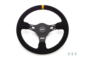 13in Yellow Stripe Race Steering Wheel Suede