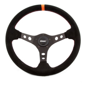 Suede Racing Steering Wheel w/Center Marker