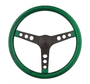 Steering Wheel Mtl Flake Green/Spoke Blk 13.5