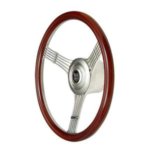 Steering Wheel Retro Banjo Wood Pol. Spokes