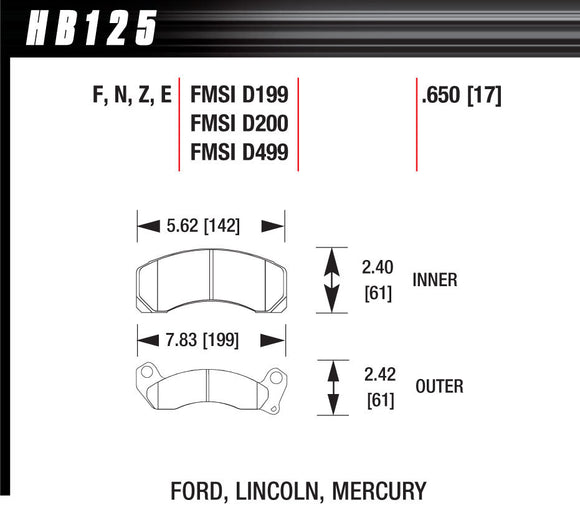 Brake Pads Blue 9012 Ford