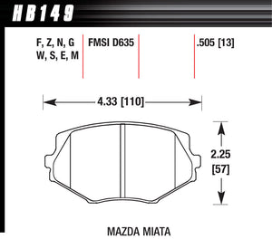 Brake Pads Front Mazda Miata MX-5 DTC-60