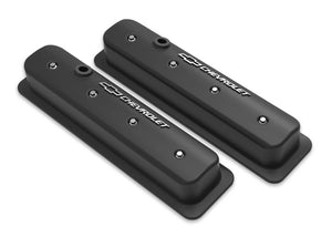 SBC Muscle Car Valve Covers w/Holes Black