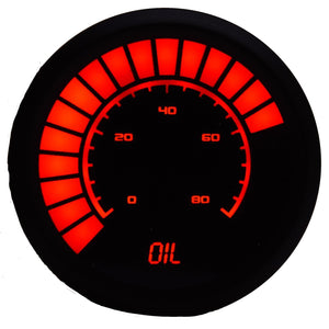 2-1/16 Analog Bargraph Oil Press Gauge 0-80 PSI