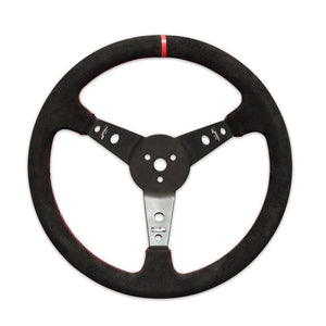 Steering Wheel 15in Dished Suede Blk Spokes