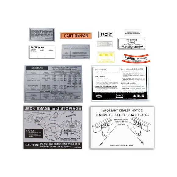 1968-1968 Ford Mustang 14pc. Decal Kit