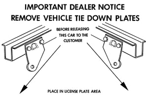 1964-1973 Ford Mustang Tie Down Plate Information Decal