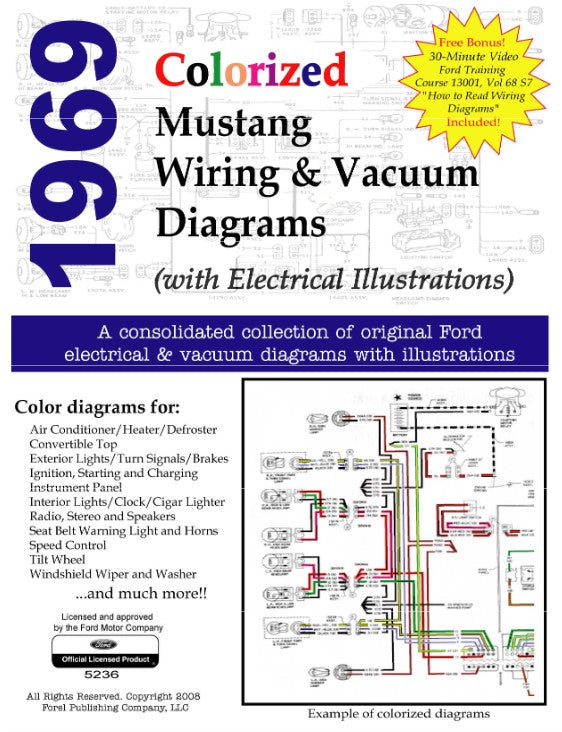 1969-1969 Ford Mustang WIRING & VACUUM CD