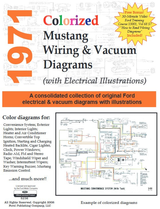 1971-1971 Ford Mustang WIRING & VACUUM CD