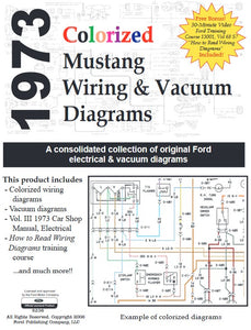 1973-1973 Ford Mustang WIRING & VACUUM CD