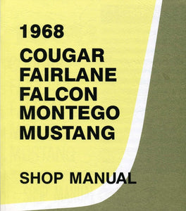 1968-1968 Ford Mustang SHOP MANUAL CD-ROM