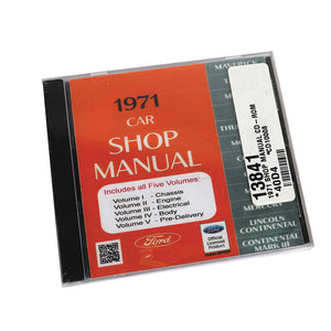 1971-1971 Ford Mustang SHOP MANUAL CD-ROM