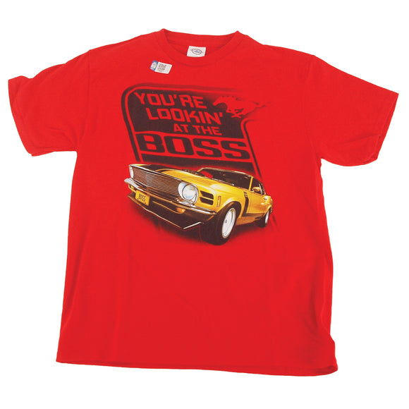 1964-2021 Ford Mustang T-Shirt. Youth- Mustang Boss Red Sm