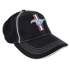 1964-2021 Ford Mustang Cap - Mustang Black Flexible Fabric W/Pony Logo LG/XL