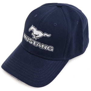 1964-2021 Ford Mustang Cap - Mustang Blue Cotton Twill - Script W/Pony Logo