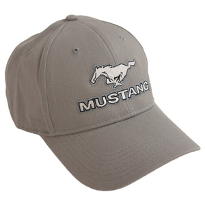 1964-2021 Ford Mustang Cap - Mustang Black/Charcoal Cotton Twill - Script W/Pony Logo