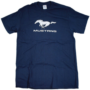 1964-2021 Ford Mustang T-Shirt - Mustang Pony & Script - Navy - Large