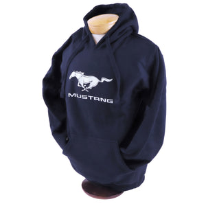 1964-2021 Ford Mustang Hooded Sweatshirt - Pony & Script - Navy - 2XL