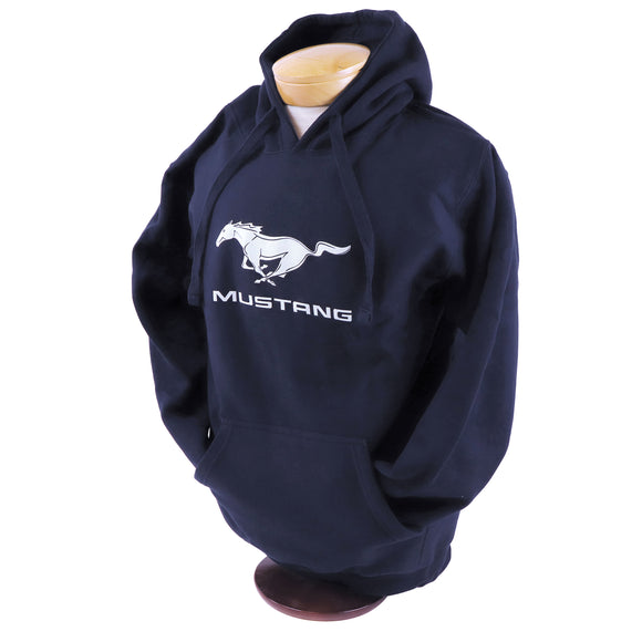 1964-2021 Ford Mustang Hooded Sweatshirt - Pony & Script - Navy - Medium