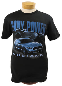 1964-2021 Ford Mustang T-Shirt - Mustang Pony Power - Black - 2XL