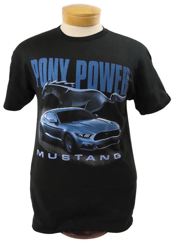 1964-2021 Ford Mustang T-Shirt - Mustang Pony Power - Black - 2XL