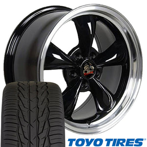 1979-2004 Ford Mustang Mounted Tire & Wheel Package - 17" Bullitt Style - Black W/Extensa HP Tires