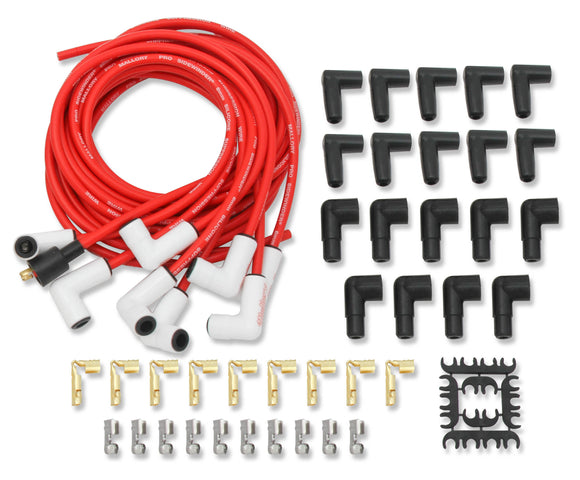 Pro Sidwinder Plug Wire Set w/Ceramic Boots Red