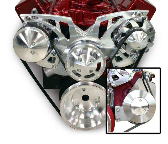 SBC Style Track Pulley Set w/Power Steering